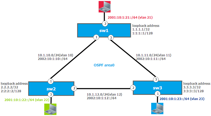 OSPFv3構成イメージ
